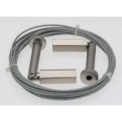 ATELIERS 28 | CÂBLE | 1 KIT CÂBLE AVEC SUPPORTS PIVOTANTS | 5M00 | NICKEL SATINÉ