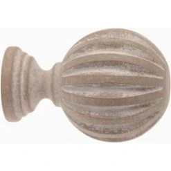 ATELIERS 28 | DIAMÈTRE 28| BOIS CÉRUSÉ | 1 EMBOUT SPHÈRE PLISSÉE | CARAMEL