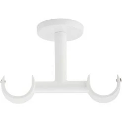 ATELIERS 28 | DIAMÈTRE 28| MÉTAL | 1 SUPPORT PLAFOND DOUBLE | 6,5|9 CM| BLANC LAQUÉ