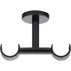 ATELIERS 28 | DIAMÈTRE 28| MÉTAL | 1 SUPPORT PLAFOND DOUBLE | 6,5|9 CM| NOIR LAQUÉ