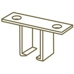 ATELIERS 28 | RAIL | ACCESSOIRE 24X16 | 1 SUPPORT PLAFOND MONOBLOC ALU | LAQUÉ BLANC