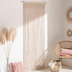 IDMARKET Rideau 90x200 Cm Bohème Macramé