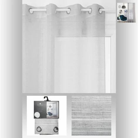 ATMOSPHERA Voilage Modèle Louis - 140 X 0,2 X 240 - Blanc 3 ATMOSPHERA Voilage Modèle Louis - 140 X 0,2 X 240 - Blanc – Image 3