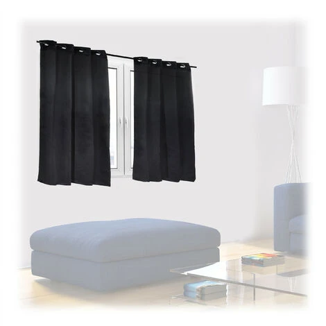 Relaxdays Rideaux Jeu De 2, Opaque, Chambre à Coucher, Rideaux D’assombrissement, 90x135cm Noirs 1 Relaxdays Rideaux Jeu De 2, Opaque, Chambre à Coucher, Rideaux D’assombrissement, 90x135cm Noirs