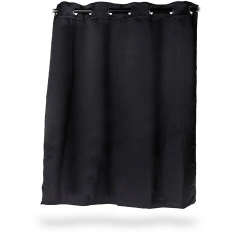 Relaxdays Rideaux Jeu De 2, Opaque, Chambre à Coucher, Rideaux D’assombrissement, 90x135cm Noirs 2 Relaxdays Rideaux Jeu De 2, Opaque, Chambre à Coucher, Rideaux D’assombrissement, 90x135cm Noirs – Image 2