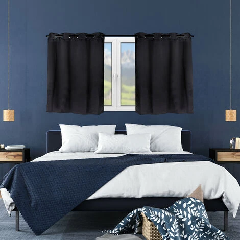 Relaxdays Rideaux Jeu De 2, Opaque, Chambre à Coucher, Rideaux D’assombrissement, 90x135cm Noirs 3 Relaxdays Rideaux Jeu De 2, Opaque, Chambre à Coucher, Rideaux D’assombrissement, 90x135cm Noirs – Image 3