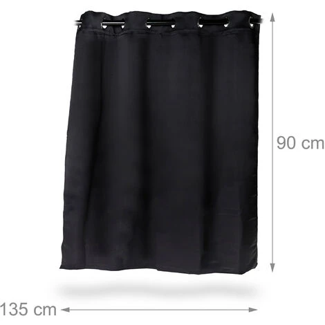 Relaxdays Rideaux Jeu De 2, Opaque, Chambre à Coucher, Rideaux D’assombrissement, 90x135cm Noirs 5 Relaxdays Rideaux Jeu De 2, Opaque, Chambre à Coucher, Rideaux D’assombrissement, 90x135cm Noirs – Image 5