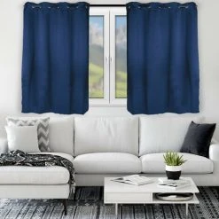 Relaxdays Rideaux Jeu De 2, Opaque, Chambre à Coucher, Rideaux D’assombrissement, 90x135cm, Bleu -Rideau et tringle Soldes 2024 31801067 4