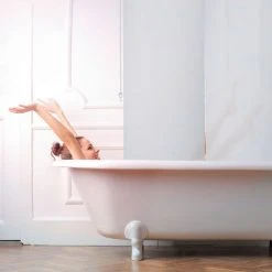 Relaxdays Store De Baignoire, 60x240 Cm, Rideau De Douche Hydrofuge, Plafond & Fenêtre, Pare-bain, Salle De Bain, Blanc -Rideau et tringle Soldes 2024 31802643 3