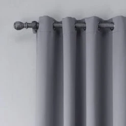 BETTERLIFE Rideau Salon Occultant - Isolant Thermique Rideaux à Oeillets Solid Lourd Décoration De Fenêtre Pour Chambre, Bloquer Lumineux & Froid Prêt à Poser, L 140 X H 160 Cm, Gris, 2 Panneau -Rideau et tringle Soldes 2024 33597540 4