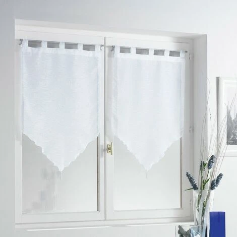 Paris Prix - Paire De Voilages "lisséa" 45x120cm Blanc 1 Paris Prix - Paire De Voilages "lisséa" 45x120cm Blanc