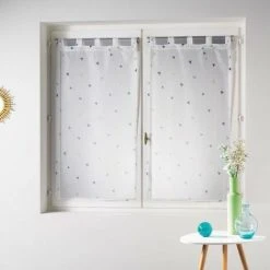 Paris Prix - Paire De Voilages "trigone" 60x160cm Bleu