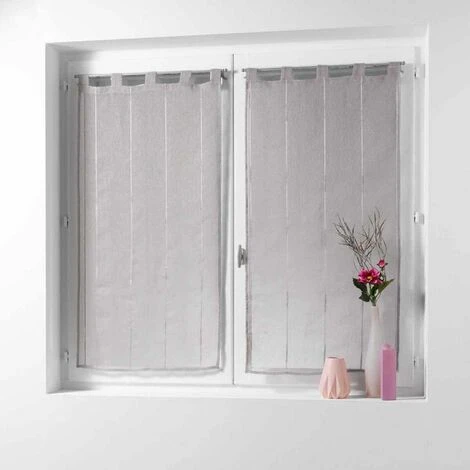 Paris Prix - Paire De Voilages "linahe" 90x120cm Taupe 1 Paris Prix - Paire De Voilages "linahe" 90x120cm Taupe