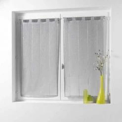 Paris Prix - Paire De Voilages "linahe" 90x160cm Gris