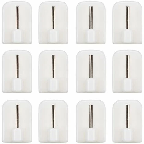Paris Prix - Lot De 12 Crochets Adhésifs "tringle à Rideau" 2cm Blanc 1 Paris Prix - Lot De 12 Crochets Adhésifs "tringle à Rideau" 2cm Blanc