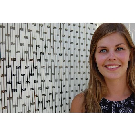 LA TENDA Rideau De Porte En Polyéthylène Beige Et Acier Campos 90x210 Cm Beige - Beige 2 LA TENDA Rideau De Porte En Polyéthylène Beige Et Acier Campos 90x210 Cm Beige - Beige – Image 2