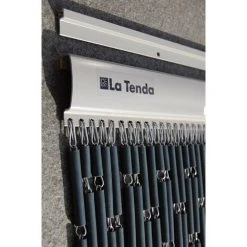 LA TENDA Rideau De Porte En Polyéthylène Anthracite Et Acier Campos 90x210 Cm Gris - Anthracite -Rideau et tringle Soldes 2024 3410680 3