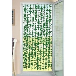 WENKO Rideau De Porte Décoratif Liane, Rideau De Protection Contre Les Insectes Pour Le Balcon, La Terrasse & L'appartement, Avec Fixations Autoadhésives, Polyester Lavable, Fabriqué à La Main, 90x190 Cm, Vert