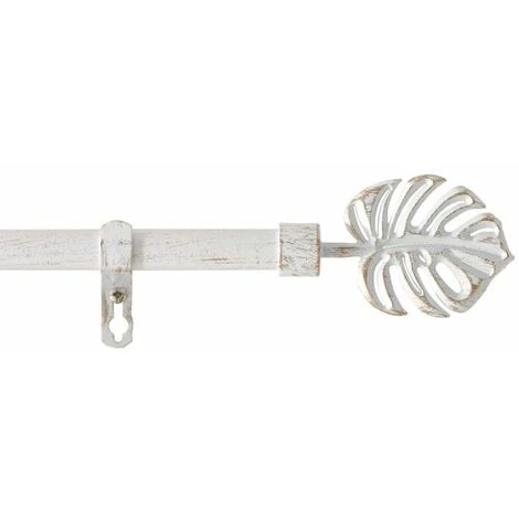 Paris Prix - Kit Tringle Déco Extensible "tropi" 120-210cm Blanc 1 Paris Prix - Kit Tringle Déco Extensible "tropi" 120-210cm Blanc