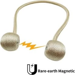 BRIDAY Lot De 2 Embrasses De Rideaux Magnétiques Pour Rideaux, Rideaux, Décoration De Bureau De Salon, Aucun Outil Requis (or) -Rideau et tringle Soldes 2024 35561150 3