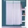 ENJOY HOME 2 Voiles Passe Tringle Base Droite SABLUTHEO Voile Polyester Sablé - 70 X 160 Cm Uni BLANC