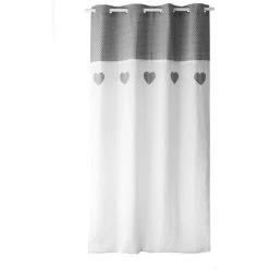 ENJOY HOME Voilage Polycoton 8 Oeillets 140 X 240 Cm SCHARMY Voile étamine - BLANC/GRIS