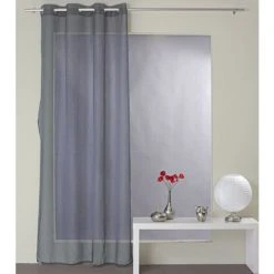 ENJOY HOME Voilage Polyester 8 Oeillets 140 X 240 Cm SABLUTHEO Voile Sablé - GRIS FONCE