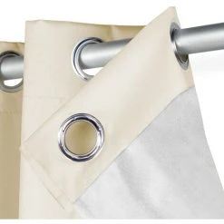 IDMARKET Lot De 2 Rideaux Thermiques Beiges 135x240 Cm - Beige -Rideau et tringle Soldes 2024 36012202 3