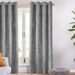 IDMARKET Lot De 2 Rideaux Thermiques En Velours Gris Anthracite 140x240 Cm - Gris