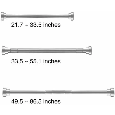 CIRRUS Barre De Douche à Tension Sans Percage Avec Rideau De Douche 180x200cm Tissu Impermeable Blanc Avec Crochets - Lot 2 Articles - Blanc 3 CIRRUS Barre De Douche à Tension Sans Percage Avec Rideau De Douche 180x200cm Tissu Impermeable Blanc Avec Crochets - Lot 2 Articles - Blanc – Image 3