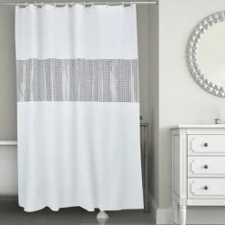 CIRRUS Barre De Douche à Tension Sans Percage Avec Rideau De Douche 180x200cm Tissu Impermeable Blanc Avec Crochets - Lot 2 Articles - Blanc 7 CIRRUS Barre De Douche à Tension Sans Percage Avec Rideau De Douche 180x200cm Tissu Impermeable Blanc Avec Crochets - Lot 2 Articles - Blanc -Rideau et tringle Soldes 2024 36256588 4