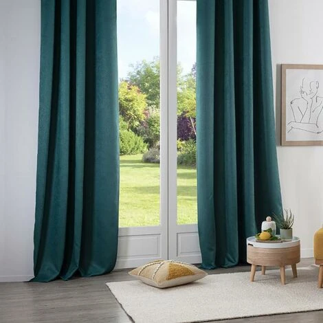 ATMOSPHERA, CRÉATEUR D'INTÉRIEUR Rideau à œillets Occultant 140x260 Cm Natt Canard - Bleu 1 ATMOSPHERA, CRÉATEUR D'INTÉRIEUR Rideau à œillets Occultant 140x260 Cm Natt Canard - Bleu
