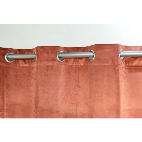 HOMEMAISON Rideau En Velours Occultant Terracotta 140 X 260 Cm - Terracotta 2 HOMEMAISON Rideau En Velours Occultant Terracotta 140 X 260 Cm - Terracotta – Image 2