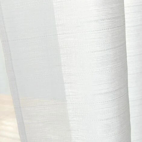 Centrale Brico Voilage Tamisant, Lola Blanc L.300 X H.240 Cm 2 Centrale Brico Voilage Tamisant, Lola Blanc L.300 X H.240 Cm – Image 2