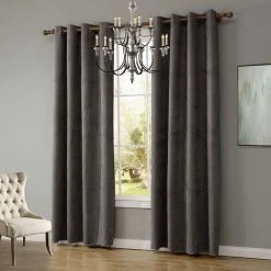 SWAGX 220x140cm Rideau Occultant Surdimensionné, Rideau En Microsuède à ?illets, Rideau De Pare-soleil Pour Salon Gris