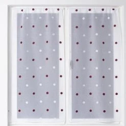 ENJOY HOME 2 Voiles Polyester Base Droite Finition Passe Tringle Sablé Brodé SMARTIES