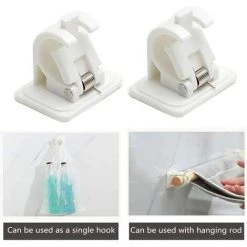 LangRay Lot De 8 Crochets Support De Tringle à Rideau Auto-AdhéSif, Pas De Supports De Crochet De Draperie De Forage, Support De Tige De Fixation, Pour Serviettes, Rideaux, Manteaux -Rideau et tringle Soldes 2024 36757053 3