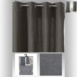 UNIVERS DECOR Rideau à œillets "Clem" 140 X 260 Cm Atmosphera - 1 Panneau - Gris Foncé -Rideau et tringle Soldes 2024 36887862 5