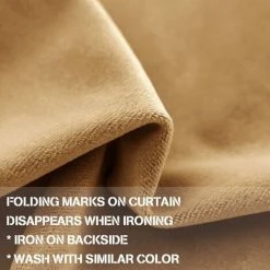 BRIDAY Rideaux En Velours Rideaux Occultants Assombrissants Isolation Thermique Super Doux Rideaux De Luxe Pour Chambre à Coucher Rideau De Fenêtre Avec Poche Pour Tringle Pour Salon 2 Panneaux 52 Par 95 Pouces Or Marron -Rideau et tringle Soldes 2024 37008210 3