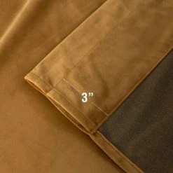 BRIDAY Rideaux En Velours Rideaux Occultants Assombrissants Isolation Thermique Super Doux Rideaux De Luxe Pour Chambre à Coucher Rideau De Fenêtre Avec Poche Pour Tringle Pour Salon 2 Panneaux 52 Par 95 Pouces Or Marron -Rideau et tringle Soldes 2024 37008210 5