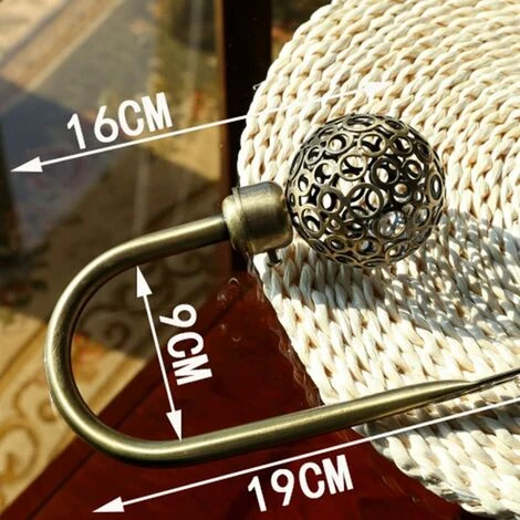 SUNFLOWER Crochet De Rideau Mural Creux En Forme De U Rétro Pour Manteaux, Chapeaux Et Rideaux De Maison (2 Noirs) 2 SUNFLOWER Crochet De Rideau Mural Creux En Forme De U Rétro Pour Manteaux, Chapeaux Et Rideaux De Maison (2 Noirs) – Image 2