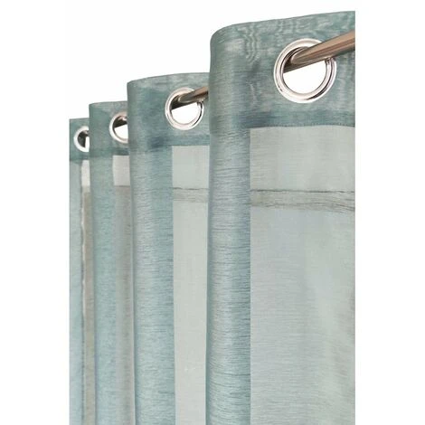 RIDEAUDISCOUNT Voilage 140 X 240 Cm à Oeillets Effet Naturel Effet Irisé Uni Vert - Vert 1 RIDEAUDISCOUNT Voilage 140 X 240 Cm à Oeillets Effet Naturel Effet Irisé Uni Vert - Vert