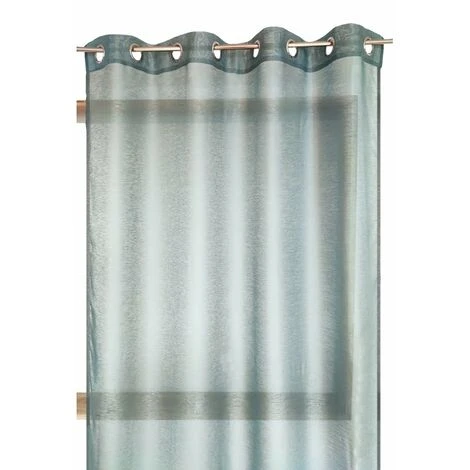 RIDEAUDISCOUNT Voilage 140 X 240 Cm à Oeillets Effet Naturel Effet Irisé Uni Vert - Vert 2 RIDEAUDISCOUNT Voilage 140 X 240 Cm à Oeillets Effet Naturel Effet Irisé Uni Vert - Vert – Image 2