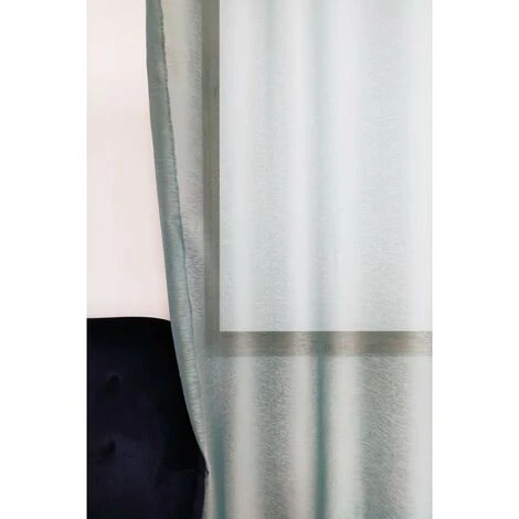 RIDEAUDISCOUNT Voilage 140 X 240 Cm à Oeillets Effet Naturel Effet Irisé Uni Vert - Vert 3 RIDEAUDISCOUNT Voilage 140 X 240 Cm à Oeillets Effet Naturel Effet Irisé Uni Vert - Vert – Image 3