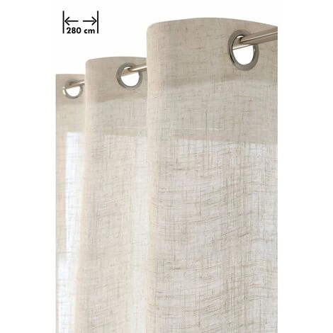 RIDEAUDISCOUNT Voilage Grande Largeur 280 X 180 Cm à 14 Oeillets Effet Lin Fines Rayures Ramie Naturel - Naturel 1 RIDEAUDISCOUNT Voilage Grande Largeur 280 X 180 Cm à 14 Oeillets Effet Lin Fines Rayures Ramie Naturel - Naturel