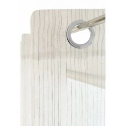 RIDEAUDISCOUNT Voilage Grande Largeur Grande Hauteur 280 X 280 Cm à 14 Oeillets Effet Naturel Fines Rayures Verticales Ramie Naturel - Naturel -Rideau et tringle Soldes 2024 37309451 3
