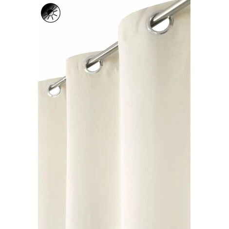 RIDEAUDISCOUNT Rideau Occultant 135 X 240 Cm à Oeillets Uni Ecru - Ecru 1 RIDEAUDISCOUNT Rideau Occultant 135 X 240 Cm à Oeillets Uni Ecru - Ecru