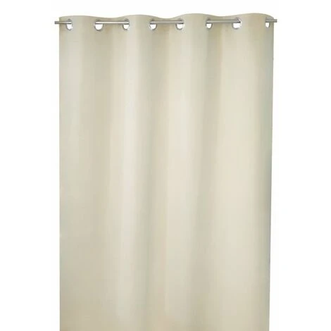 RIDEAUDISCOUNT Rideau Occultant 135 X 240 Cm à Oeillets Uni Ecru - Ecru 2 RIDEAUDISCOUNT Rideau Occultant 135 X 240 Cm à Oeillets Uni Ecru - Ecru – Image 2