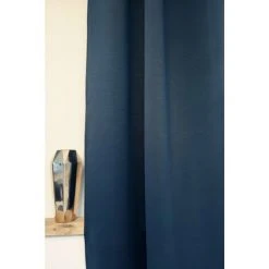 RIDEAUDISCOUNT Rideau Occultant 135 X 240 Cm à Oeillets Uni Bleu Foncé - Bleu -Rideau et tringle Soldes 2024 37420549 4
