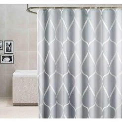 PERLE RARE Rideau De Douche 120x180 Cm, Imperméable Lavable Anti Moisissure Rideaux De Douche Polyester ， Gris